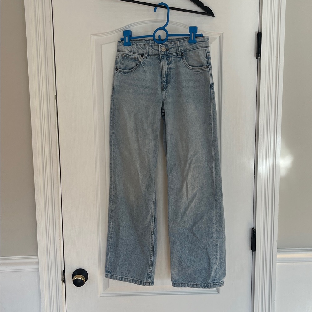 Girls Zara Light Blue Relaxed Jeans